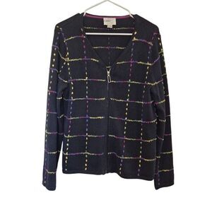 Christopher & Banks Women's Black & Bright Multicolor Rayon/Cotton/Viscose/Nylon